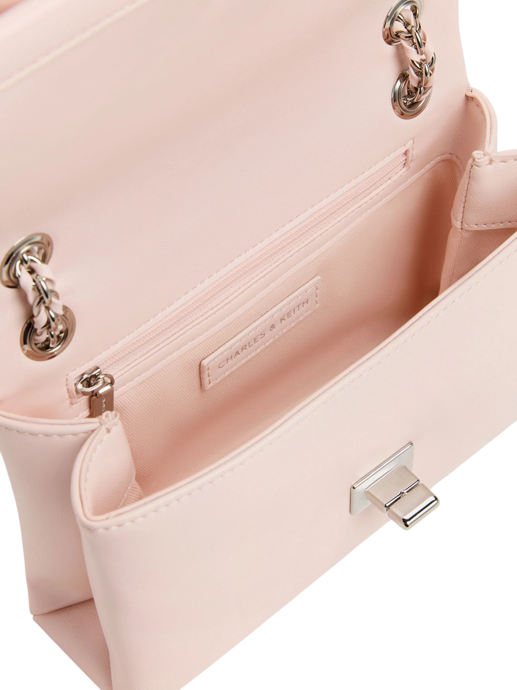 Túi đeo vai Charles Keith Flower Chain Shoulder Bag With Jewellery Set Soft Pink CK17-20271828 1