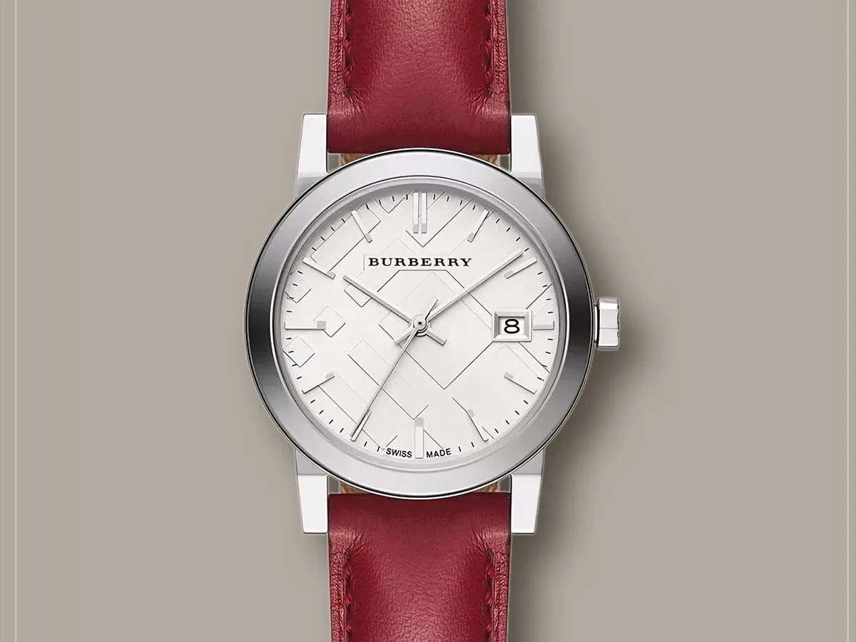 Đồng Hồ Nữ Burberry The City White Silver Dial Red Leather Ladies Watch BU9129 2