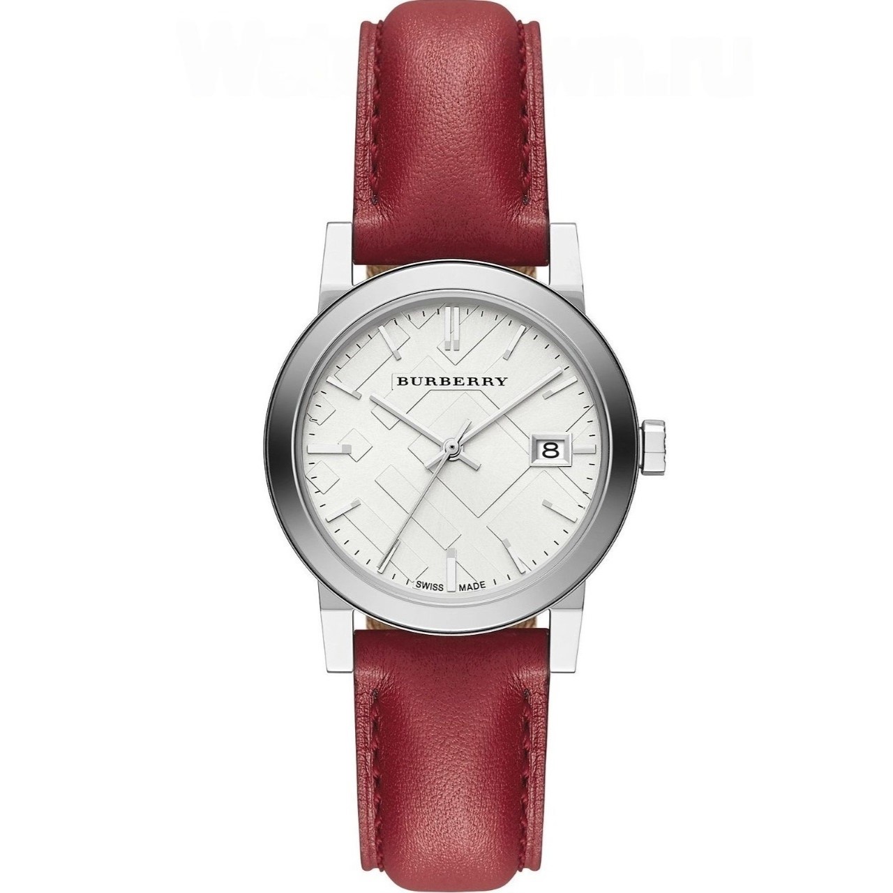 Đồng Hồ Nữ Burberry The City White Silver Dial Red Leather Ladies Watch BU9129 4