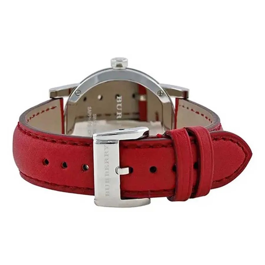 Đồng Hồ Nữ Burberry The City White Silver Dial Red Leather Ladies Watch BU9129 8