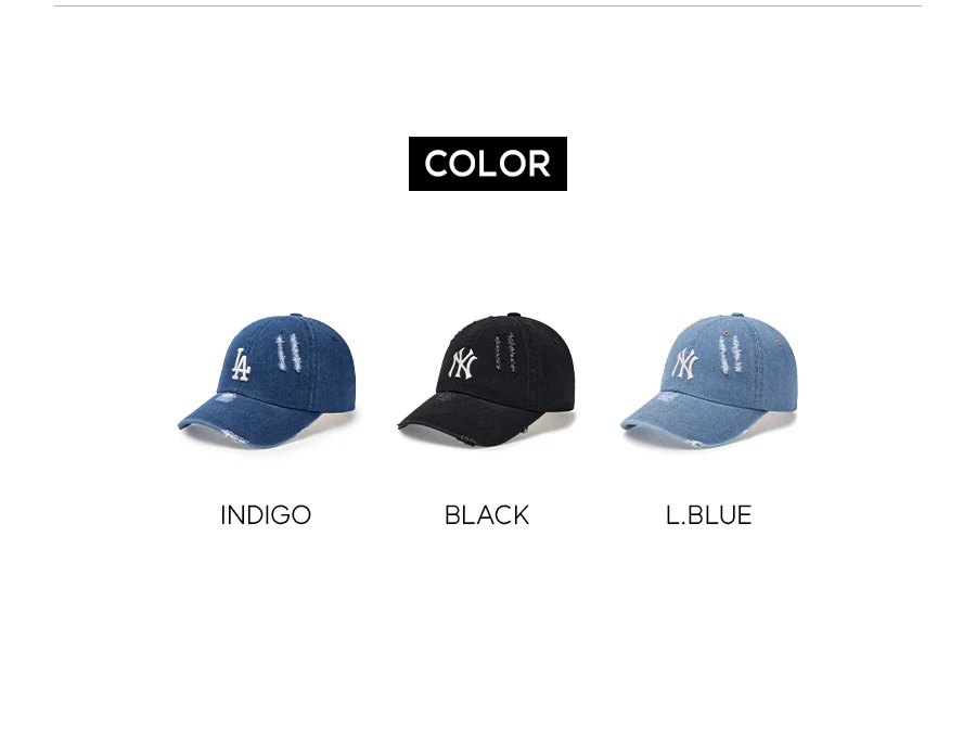Mũ MLB Damaged Washed Denim Unstructured Ball Cap New York Yankees 3ACPVD34N-50BLL 3