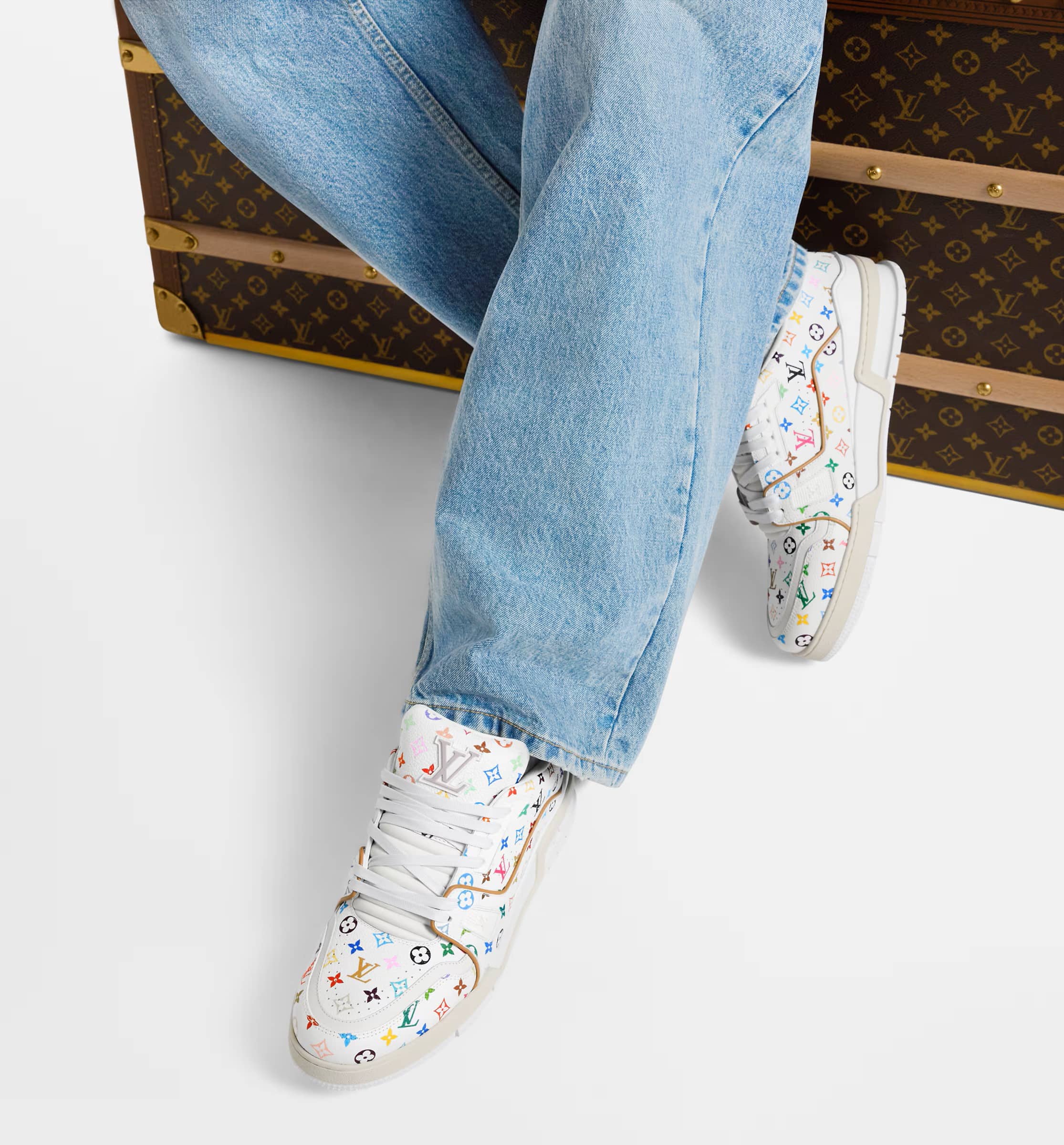 Giày Thể Thao LV Trainer LV x TM White 1AHEKG 5