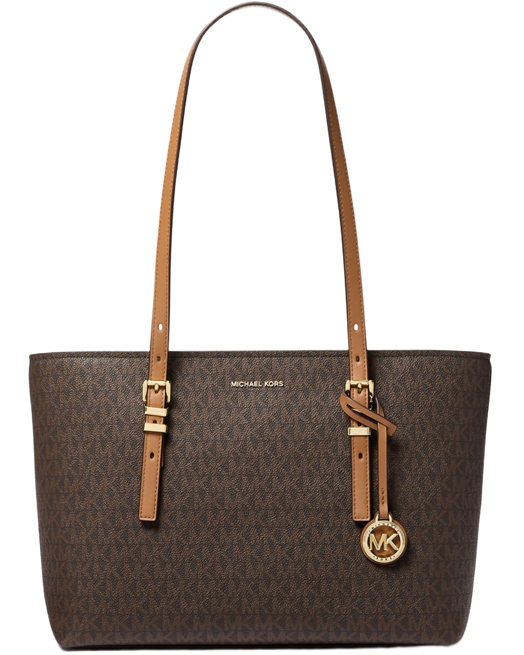 Túi Michael Kors Quinn Medium Signature Logo and Leather Tote Bag Brown 1