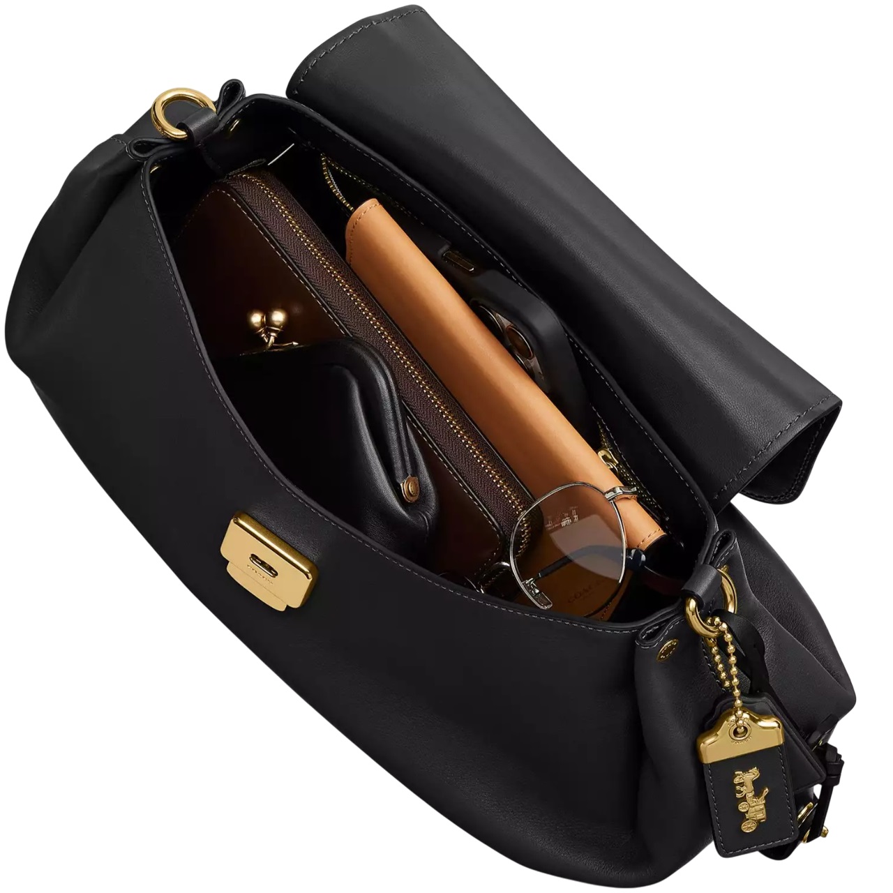 Túi Coach Slouchy Rogue Top Handle Bag Brass Black CCC39 2