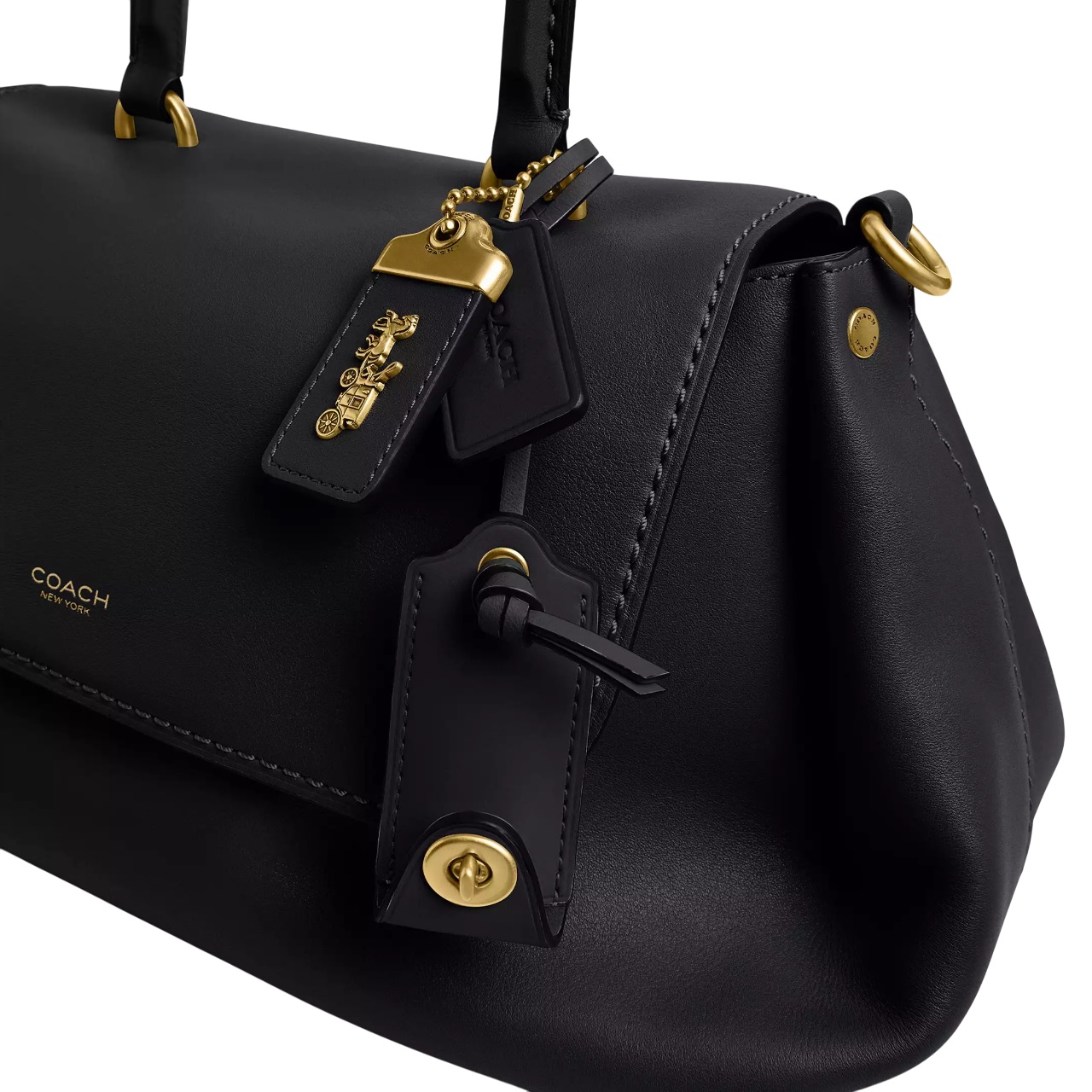 Túi Coach Slouchy Rogue Top Handle Bag Brass Black CCC39 3