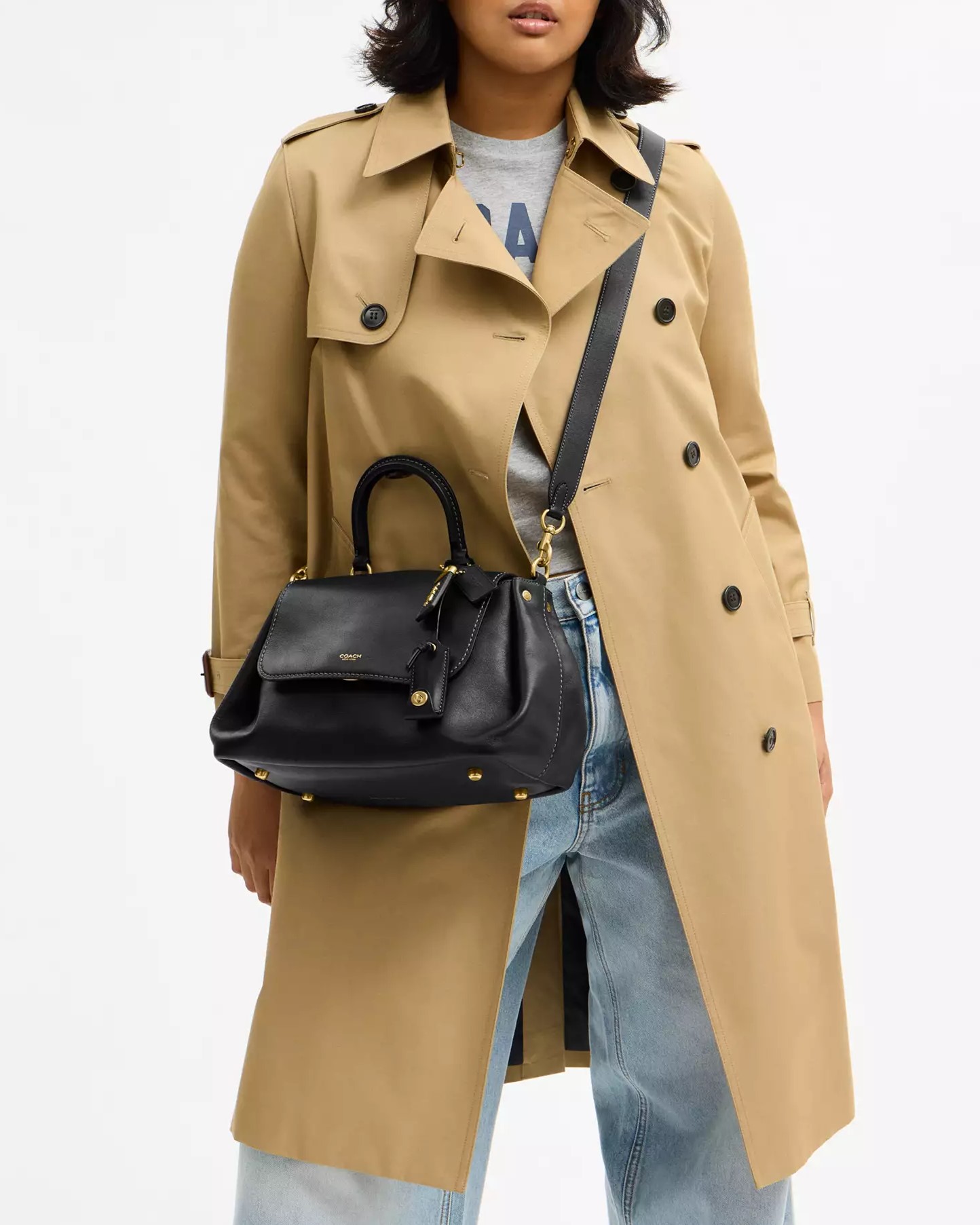 Túi Coach Slouchy Rogue Top Handle Bag Brass Black CCC39 7