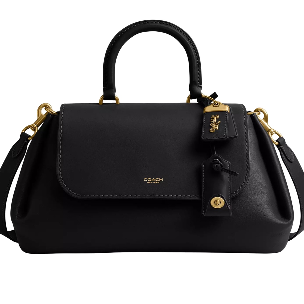 Túi Coach Slouchy Rogue Top Handle Bag Brass Black CCC39 11