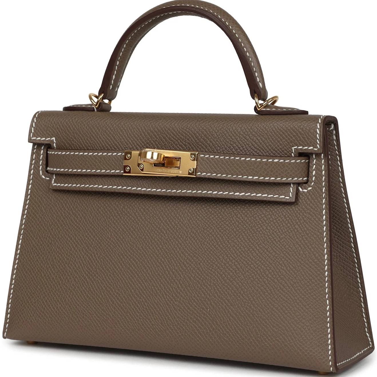Túi Hermès Kelly Sellier 20 Etoupe Epsom Gold Hardware 8