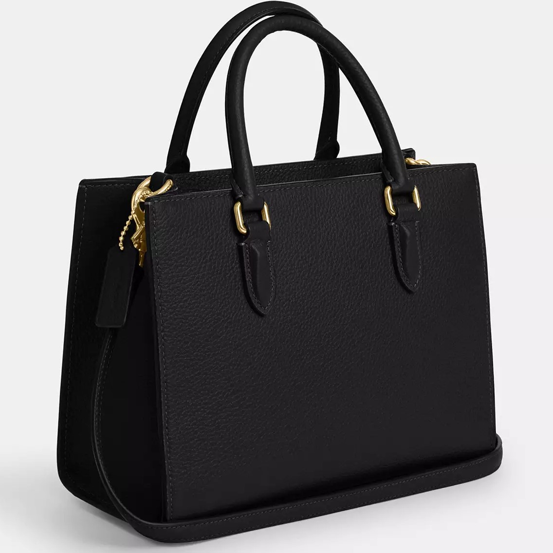 Túi Coach Maggie Small Tote Bag Pebbled Leather Gold Black CY668 5