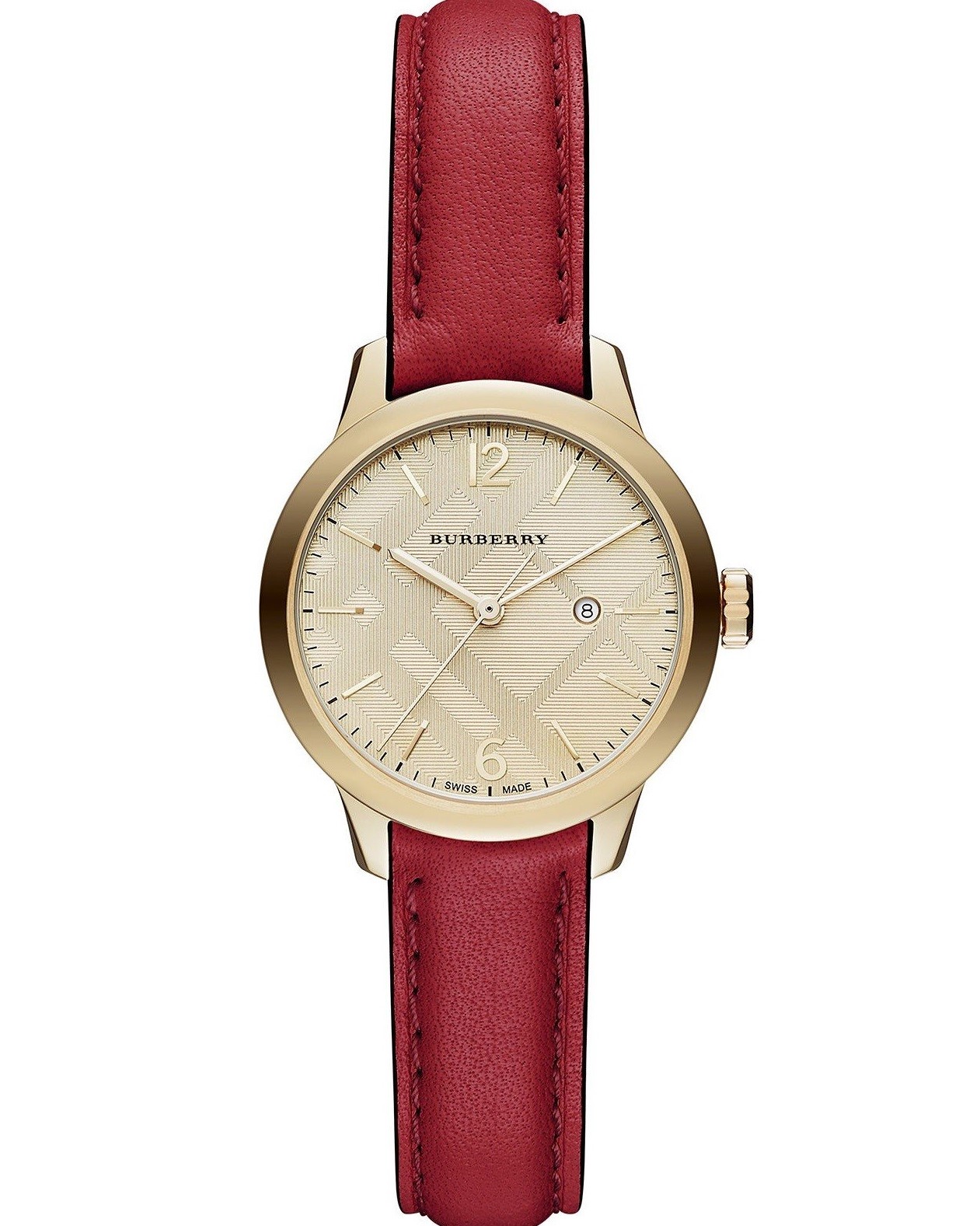 ĐỒNG HỒ NỮ BURBERRY THE CLASSIC ROUND RED LEATHER STRAP LADIES WATCH BU10102 4