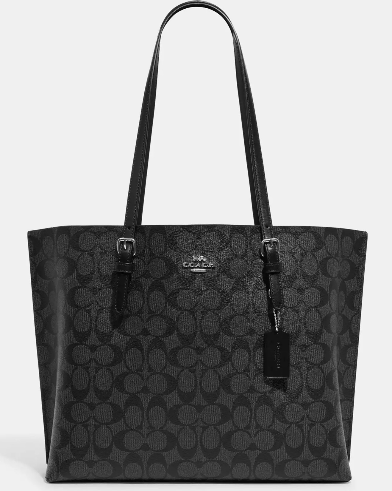 Túi Coach nữ Mollie Tote Bag In Signature Canvas Graphite Black 1665 3