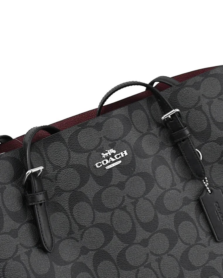 Túi Coach nữ Mollie Tote Bag In Signature Canvas Graphite Black 1665 2