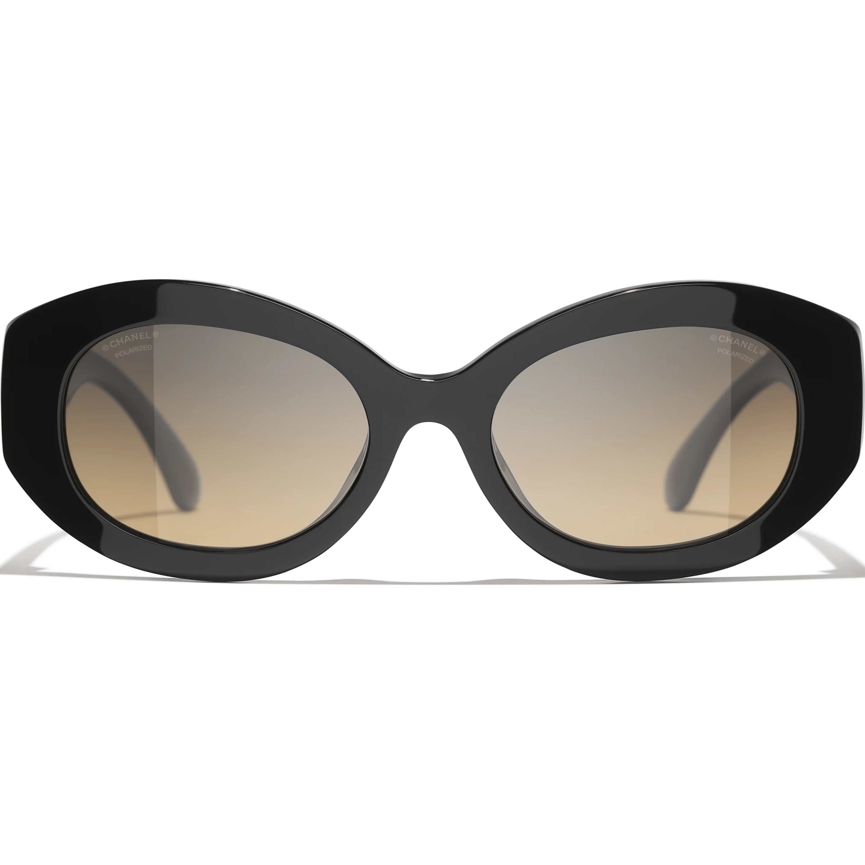 Mắt Kính Chanel Oval Sunglasses Acetate Black 5528 3