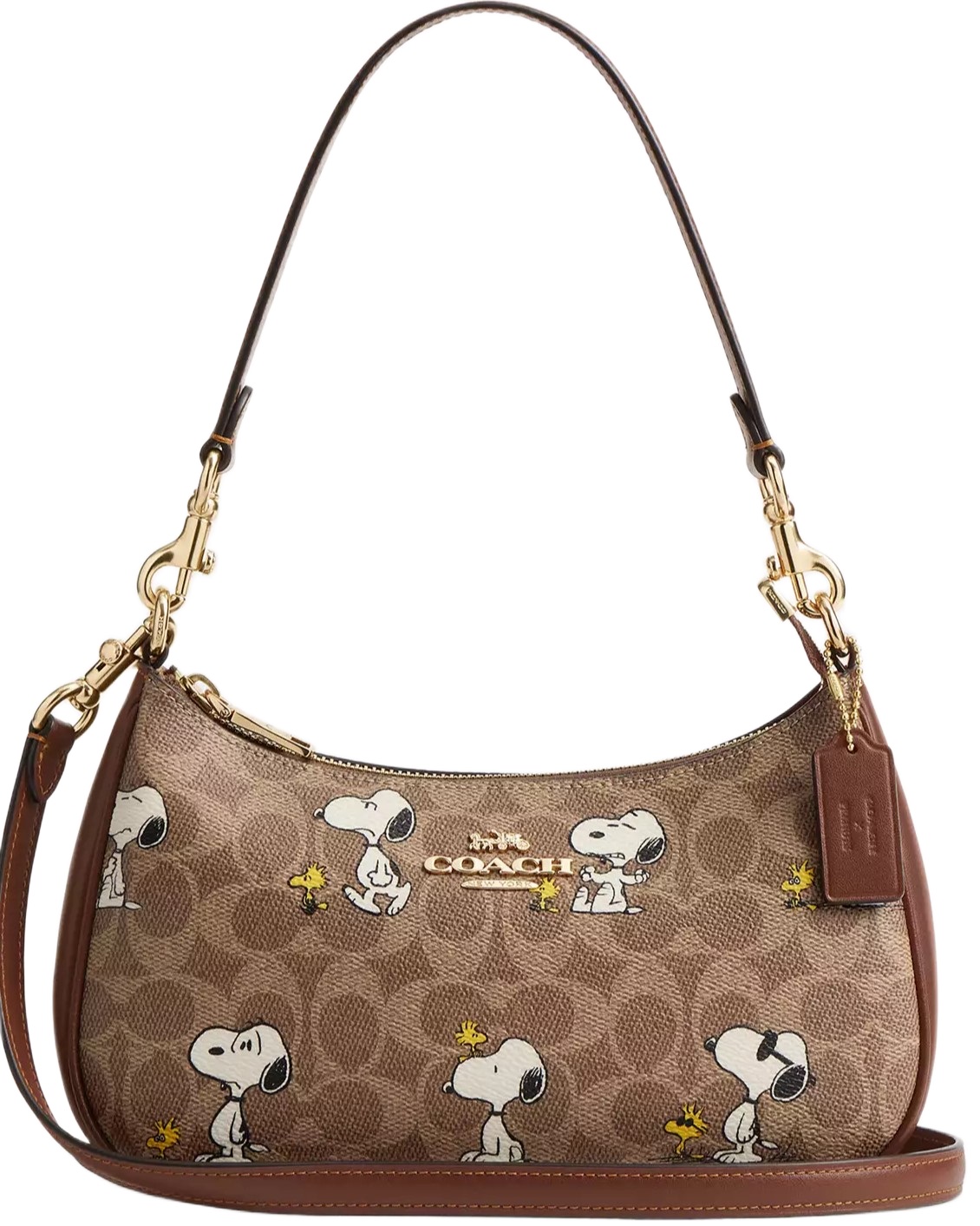 Túi Coach X Peanuts Teri Shoulder Bag In Signature Canvas With Snoopy Print CBJ88 2