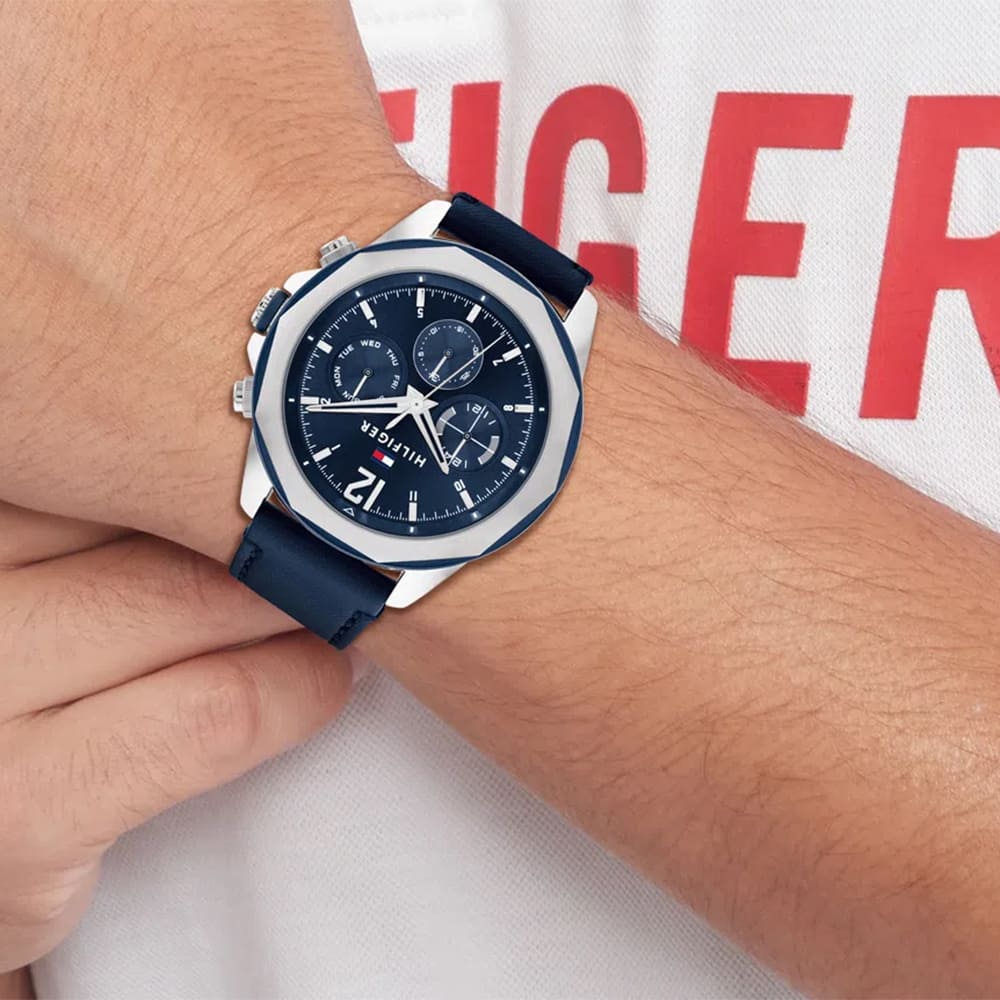 Đồng hồ nam Tommy Hilfiger Jameson Blue Leather Strap Watch TH1792063 3