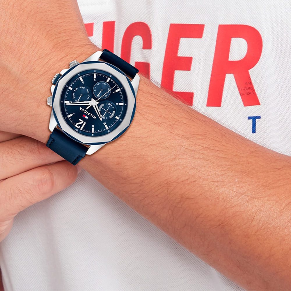 Đồng hồ nam Tommy Hilfiger Jameson Blue Leather Strap Watch TH1792063 8