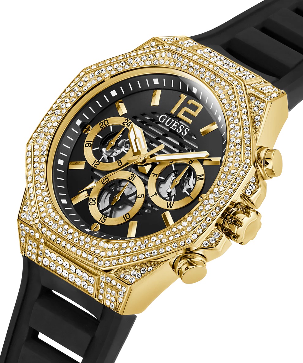 Đồng hồ nam Guess Mens Black Gold Tone Multi-function Watch GW0518G2 8