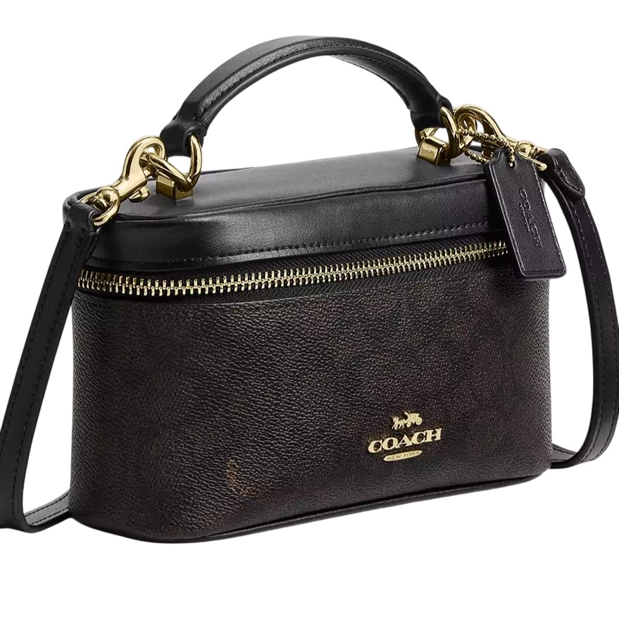 Túi Coach Rainer Crossbody Bag 18 In Signature Canvas Walnut Black CEO23 5