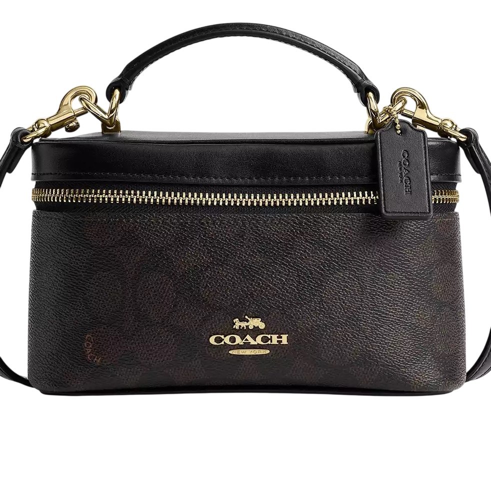 Túi Coach Rainer Crossbody Bag 18 In Signature Canvas Walnut Black CEO23 8