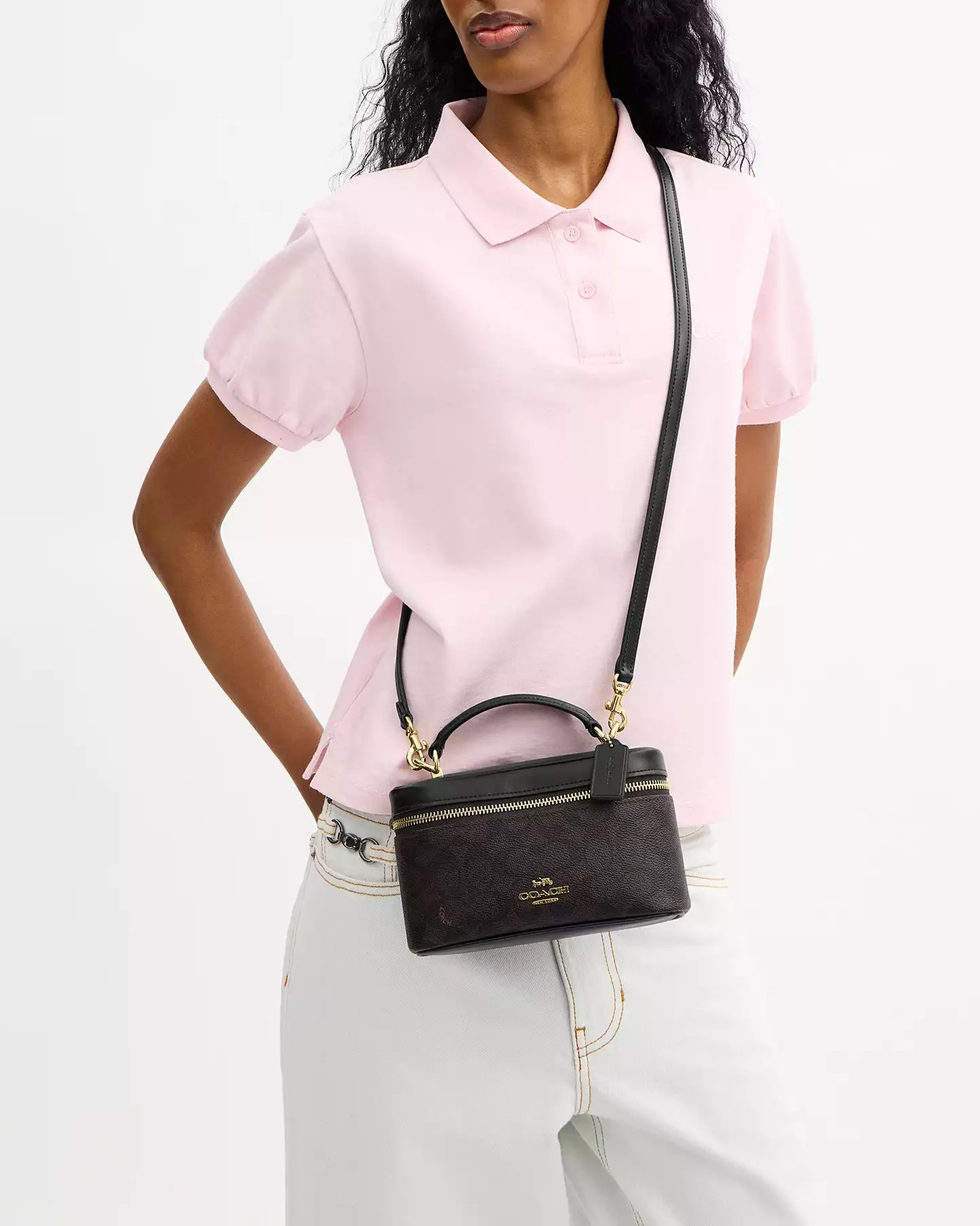 Túi Coach Rainer Crossbody Bag 18 In Signature Canvas Walnut Black CEO23 11