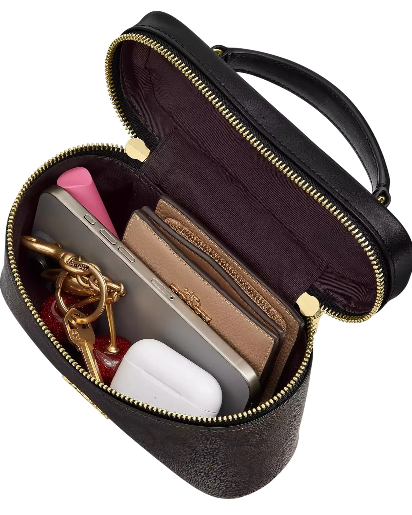Túi Coach Rainer Crossbody Bag 18 In Signature Canvas Walnut Black CEO23 9