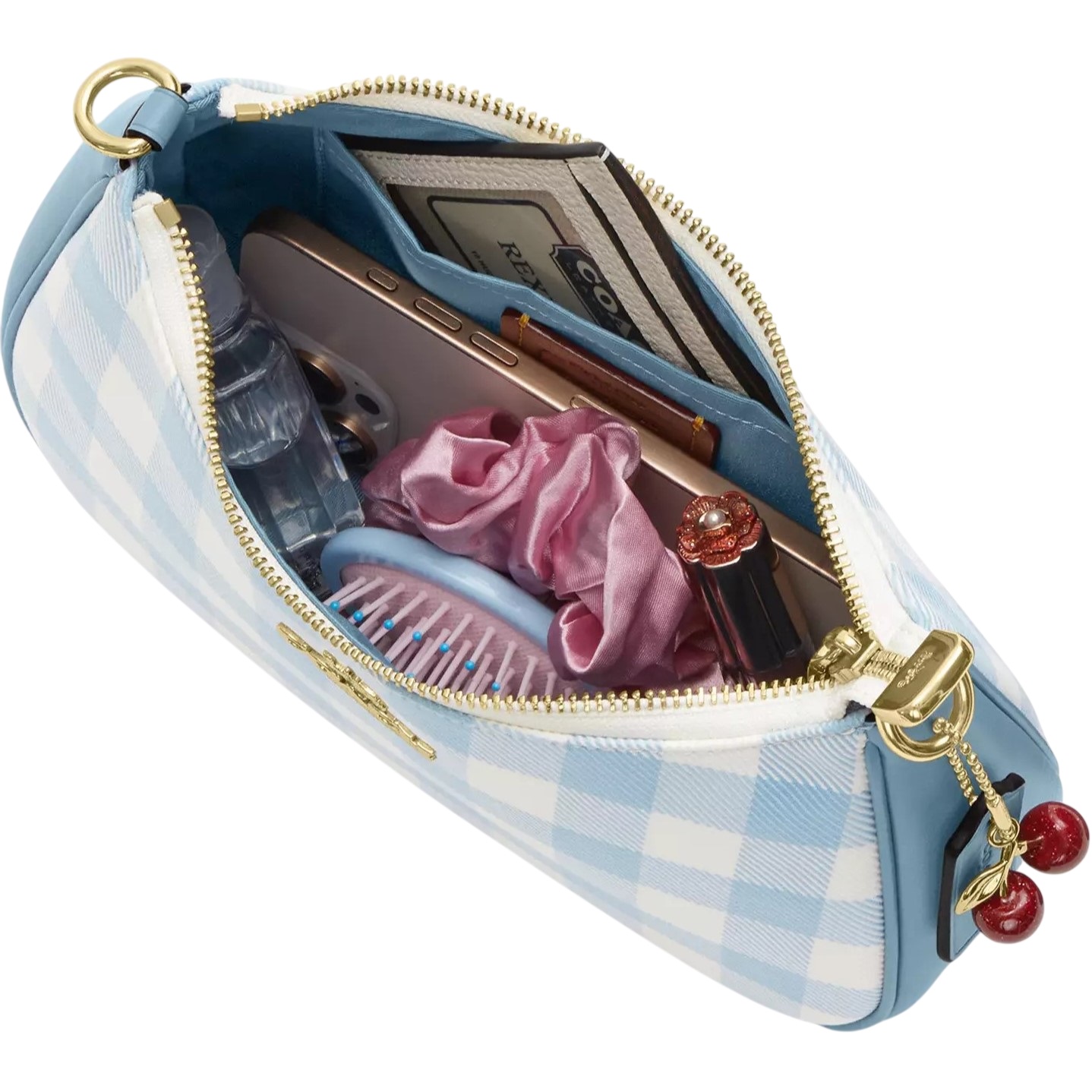 Túi Coach Teri Shoulder Bag With Gingham Print And Charm CES65 1