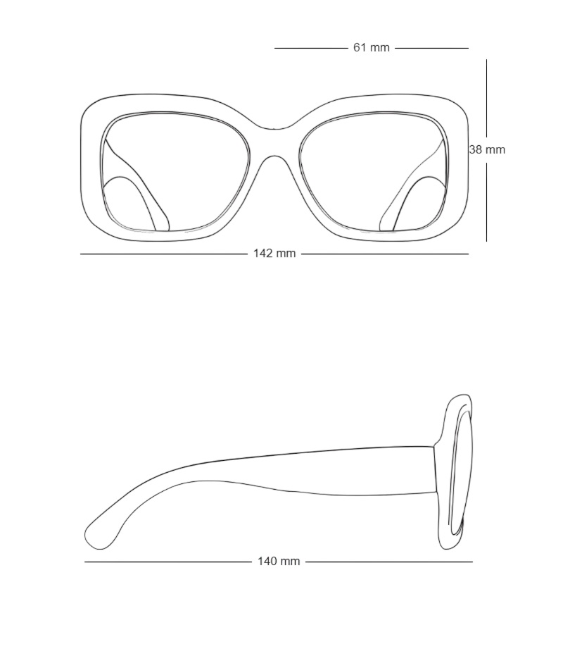 Mắt kính Chanel Rectangle Sunglasses With Acetate Frame Black 5526 1
