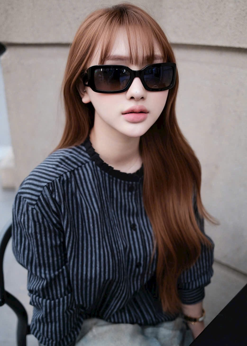 Mắt kính Chanel Rectangle Sunglasses With Acetate Frame Black 5526 2
