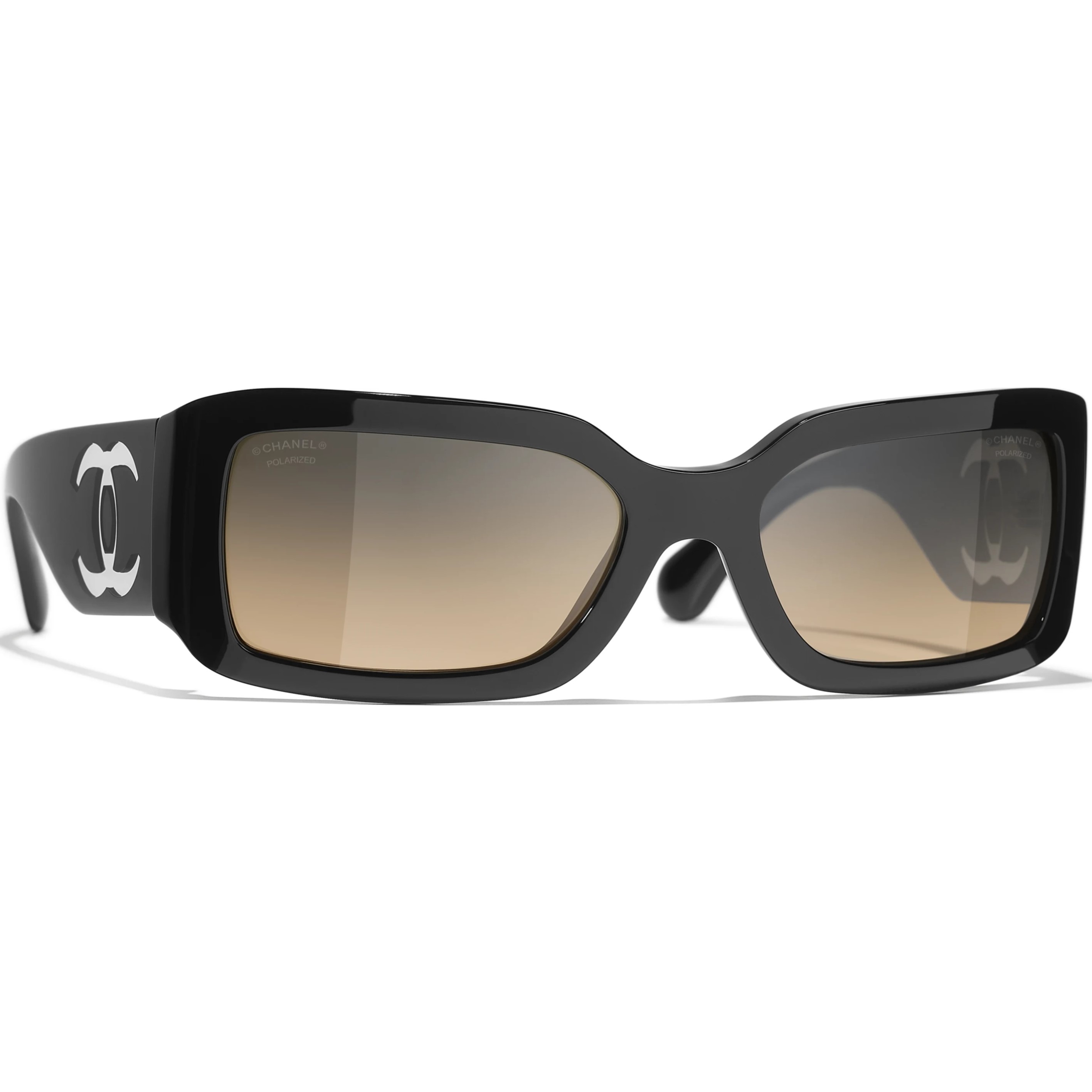 Mắt kính Chanel Rectangle Sunglasses With Acetate Frame Black 5526 3