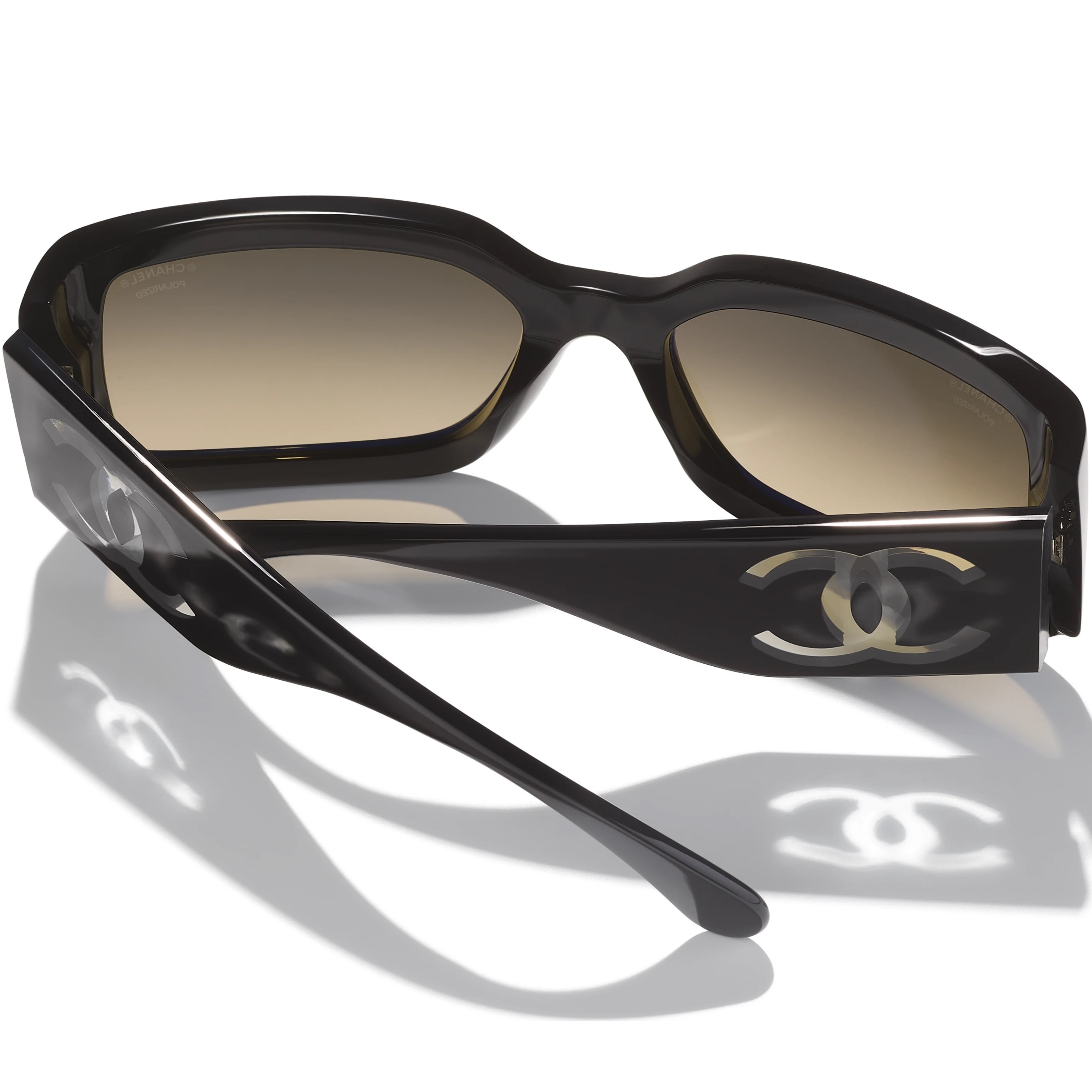 Mắt kính Chanel Rectangle Sunglasses With Acetate Frame Black 5526 8