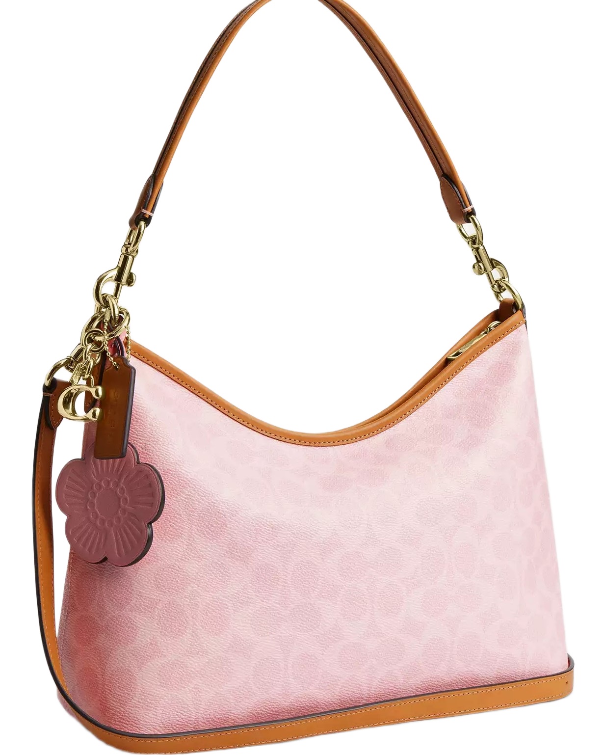 Túi Coach Laurel Shoulder Bag In Signature Canvas With Charms Powder Pink CEL12 1