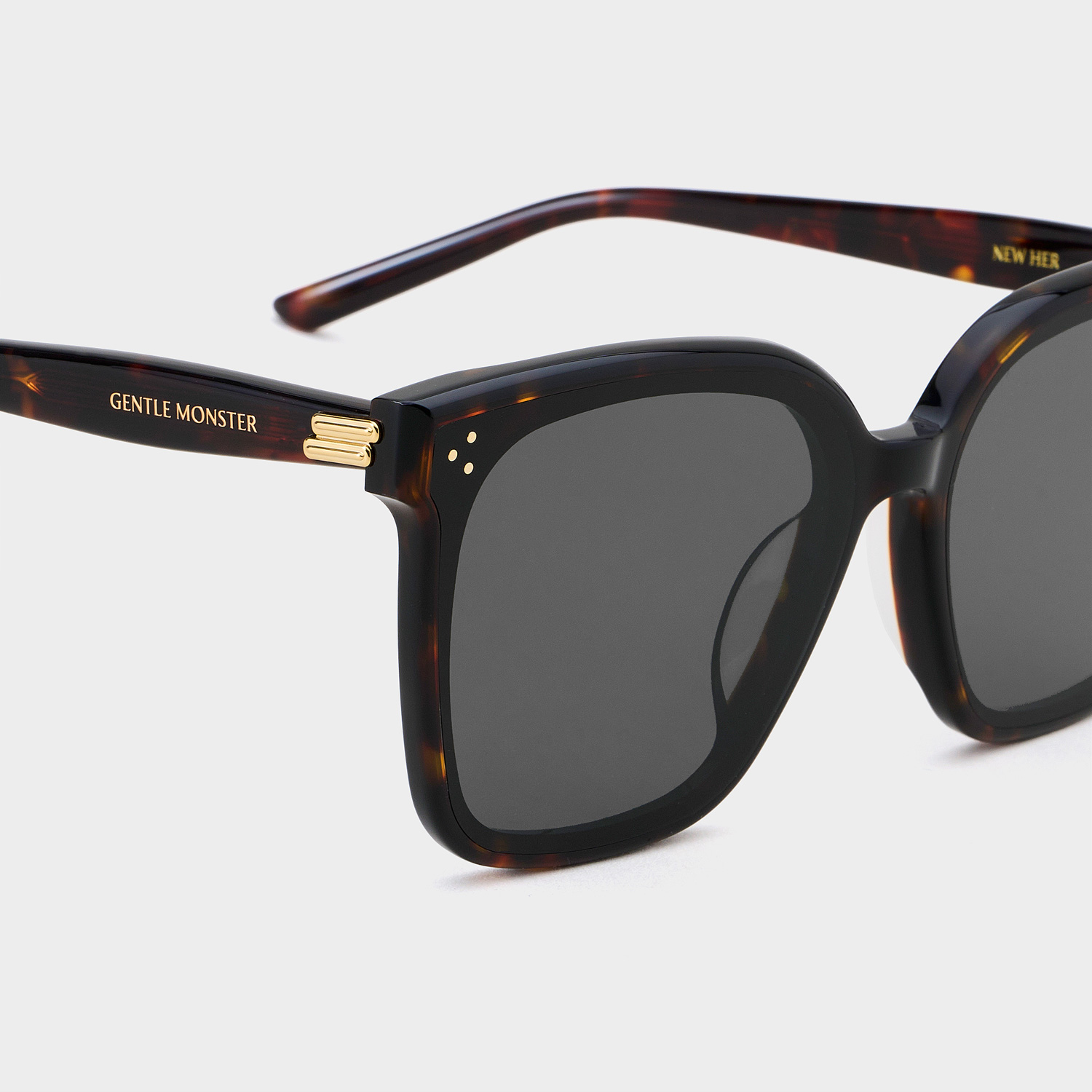 Kính Gentle Monster New Her T1 Classic Square Sunglasses With a Tortoise Acetate Frame 9
