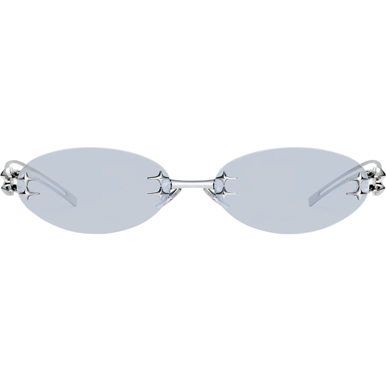 Kính Gentle Monster Node 02 Oval Sunglasses in Glossy Silver Metal 2