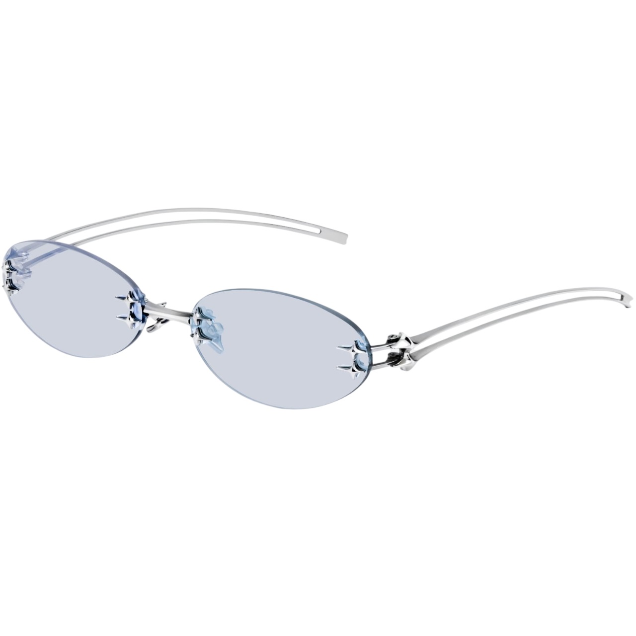 Kính Gentle Monster Node 02 Oval Sunglasses in Glossy Silver Metal 4