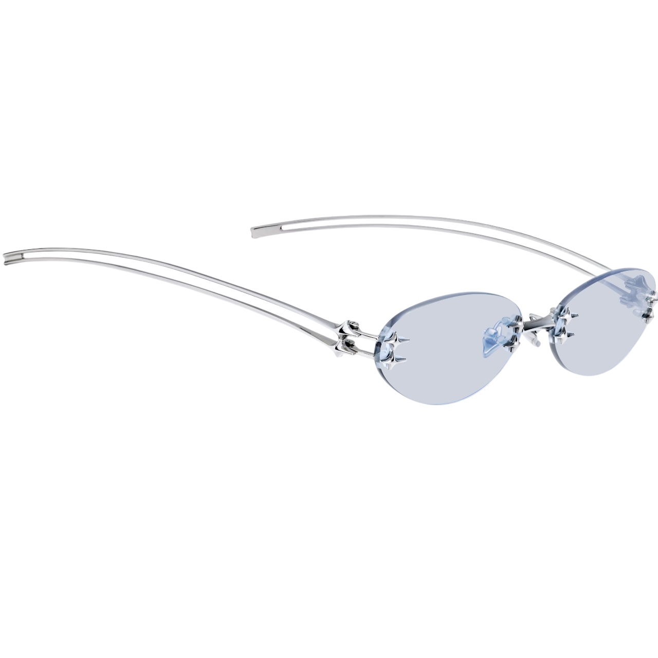 Kính Gentle Monster Node 02 Oval Sunglasses in Glossy Silver Metal 6