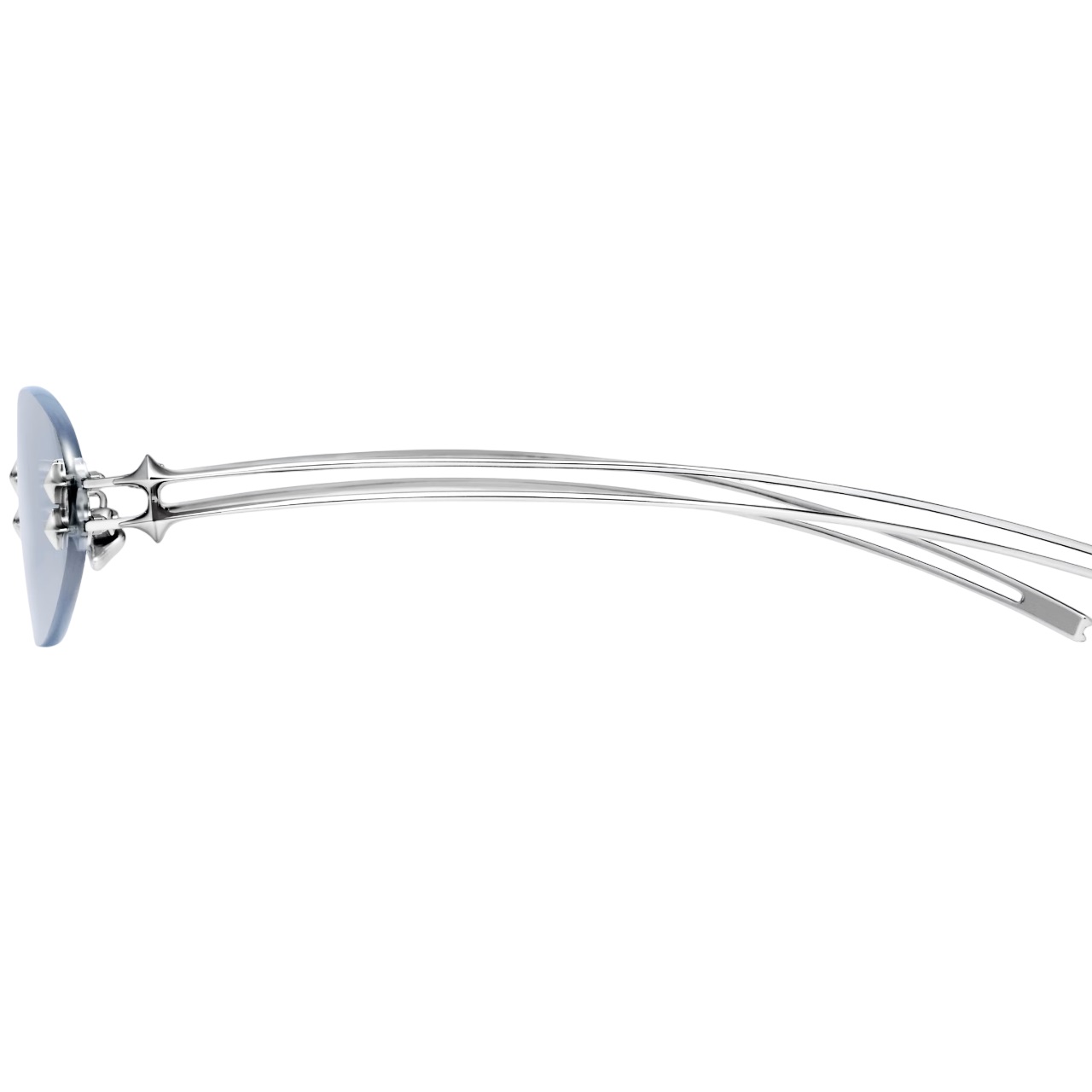 Kính Gentle Monster Node 02 Oval Sunglasses in Glossy Silver Metal 7