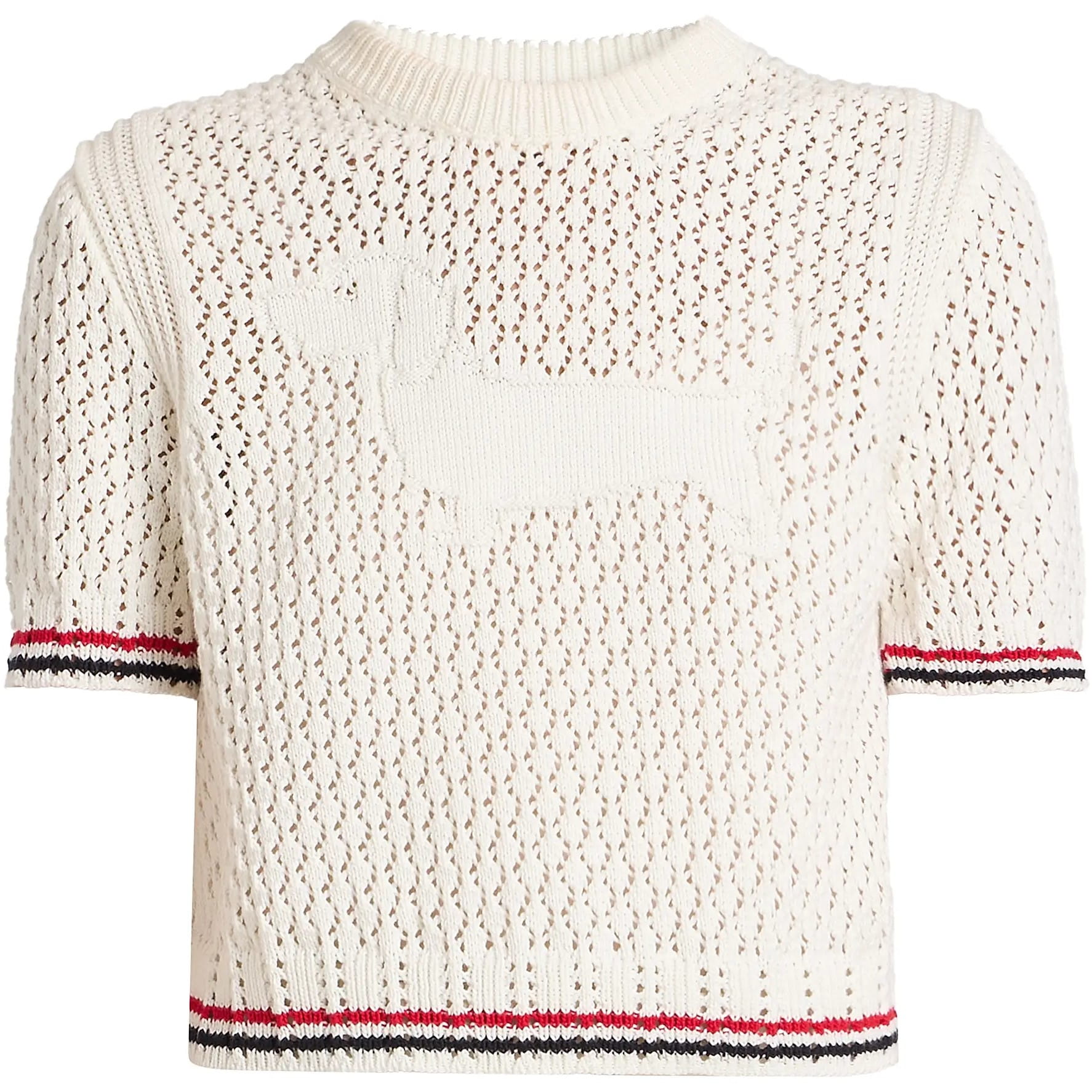 Áo Thom Browne Jacquard Cotton Sweater White 3