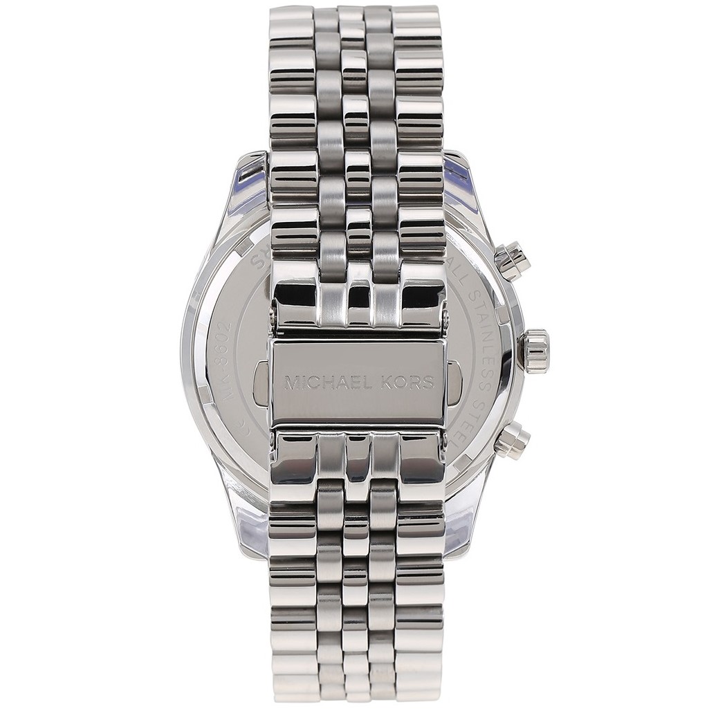 Đồng hồ nam Michael Kors Oversized Lexington Silver-Tone Watch MK8602 3