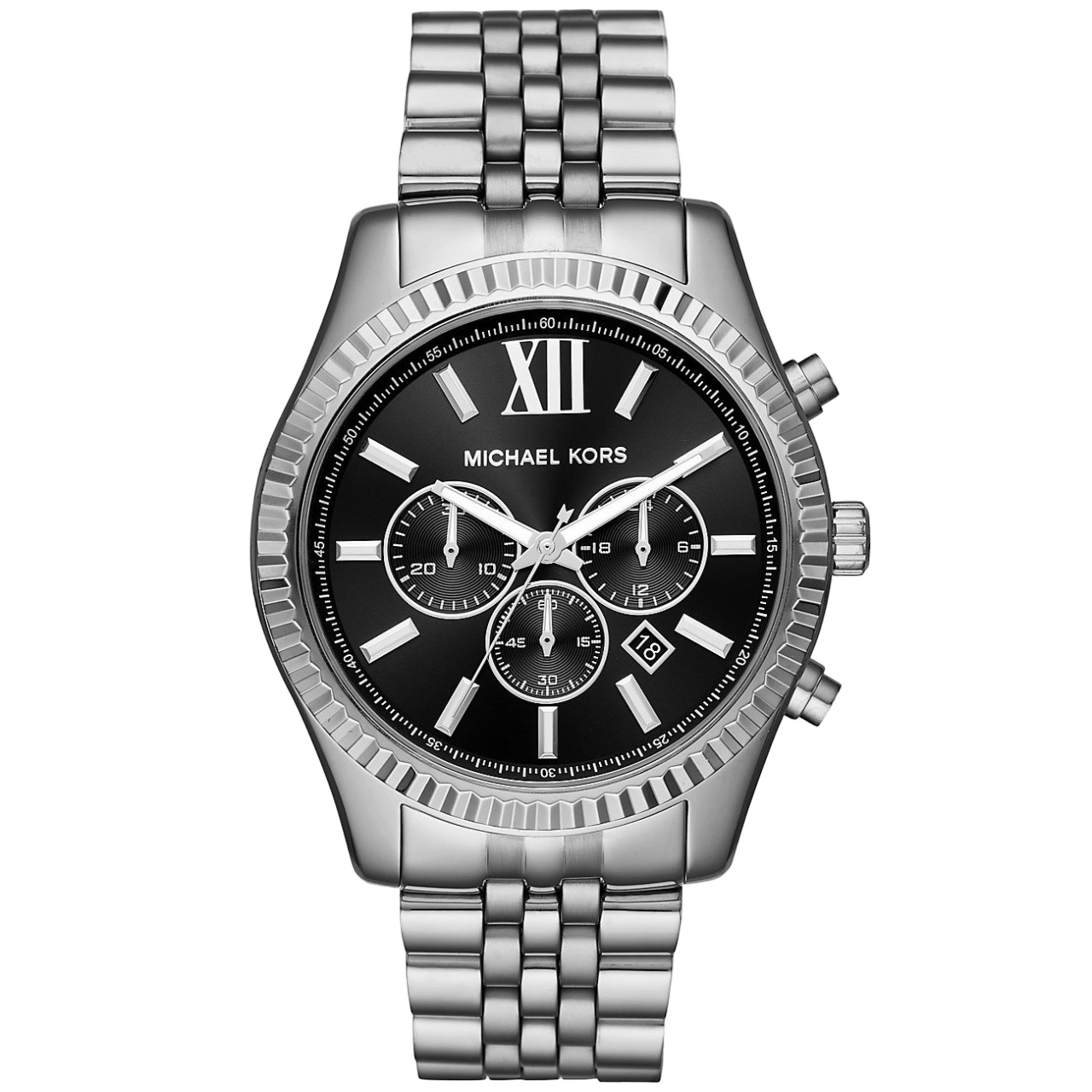 Đồng hồ nam Michael Kors Oversized Lexington Silver-Tone Watch MK8602 7