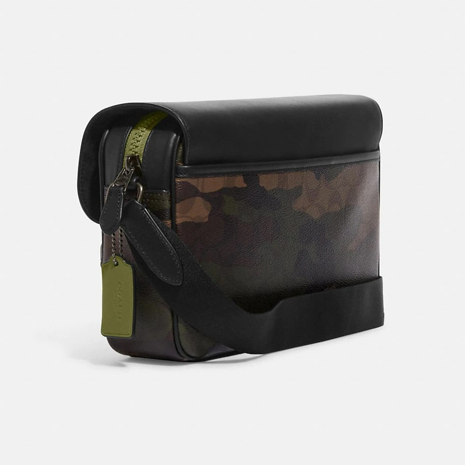 TÚI XÁCH NAM COACH TRACK CROSSBODY IN SIGNATURE CANVAS WITH CAMO PRINT AND COACH PATCH OLIVE GREEN MULTI 2