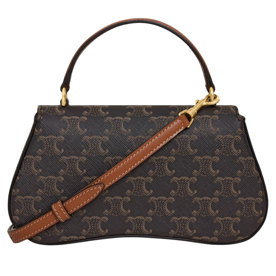 Túi đeo vai Celine Teen Lola In Triomphe Canvas and Calfskin Tan 3