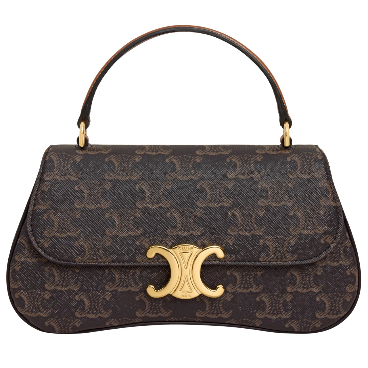 Túi đeo vai Celine Teen Lola In Triomphe Canvas and Calfskin Tan 1