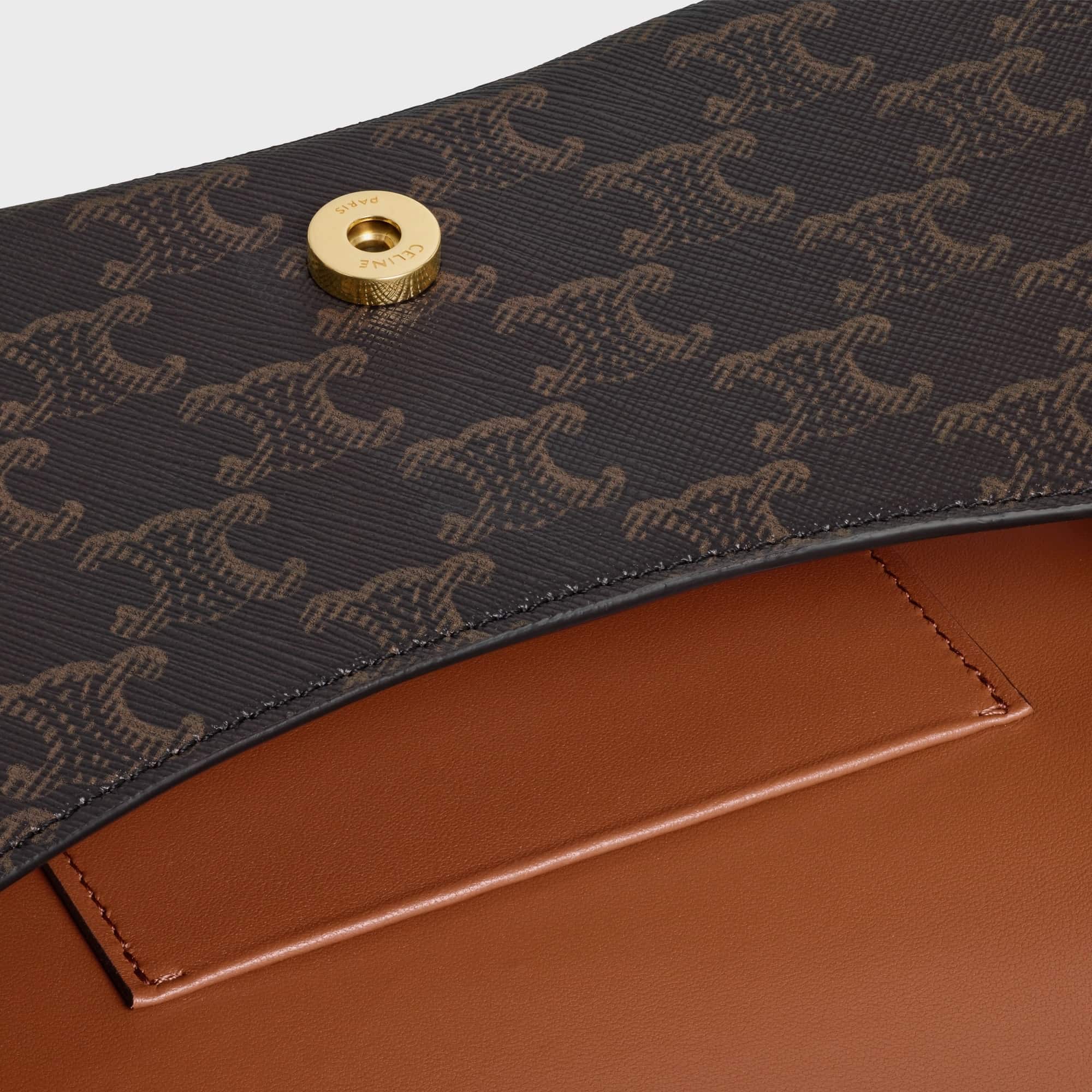 Túi đeo vai Celine Teen Lola In Triomphe Canvas and Calfskin Tan 4