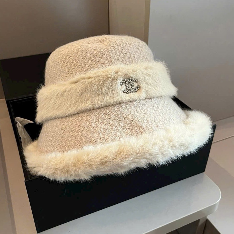 Nón bucket len phối lông mềm Chanel 6