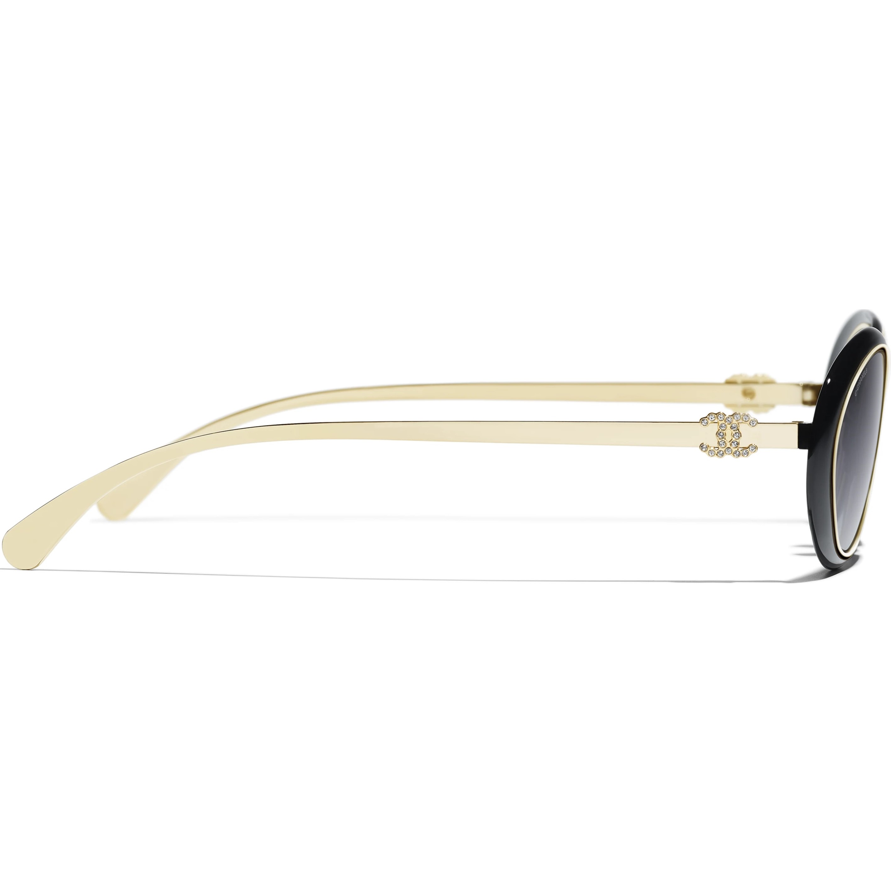 Kính mát Chanel Oval Sunglasses Black 9578B 3