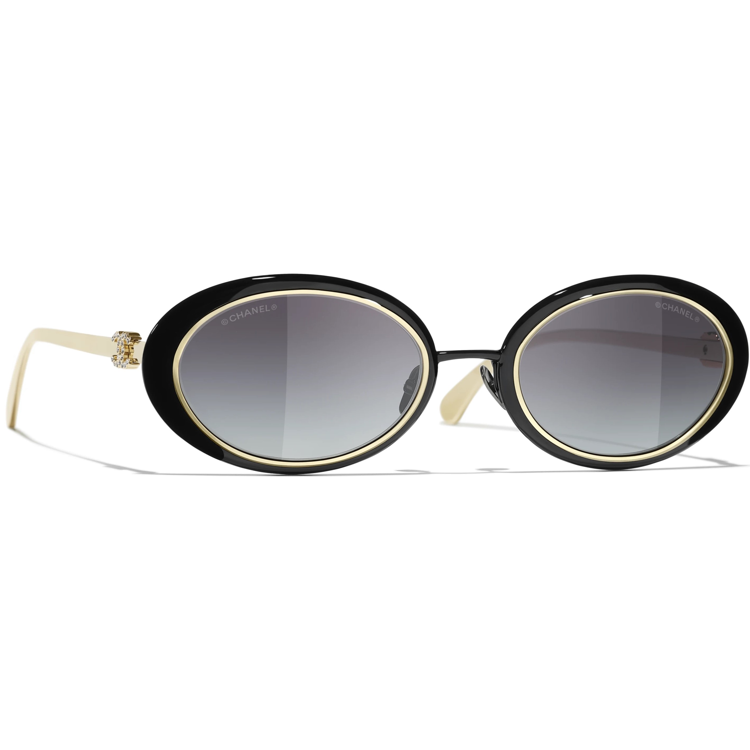 Kính mát Chanel Oval Sunglasses Black 9578B 7