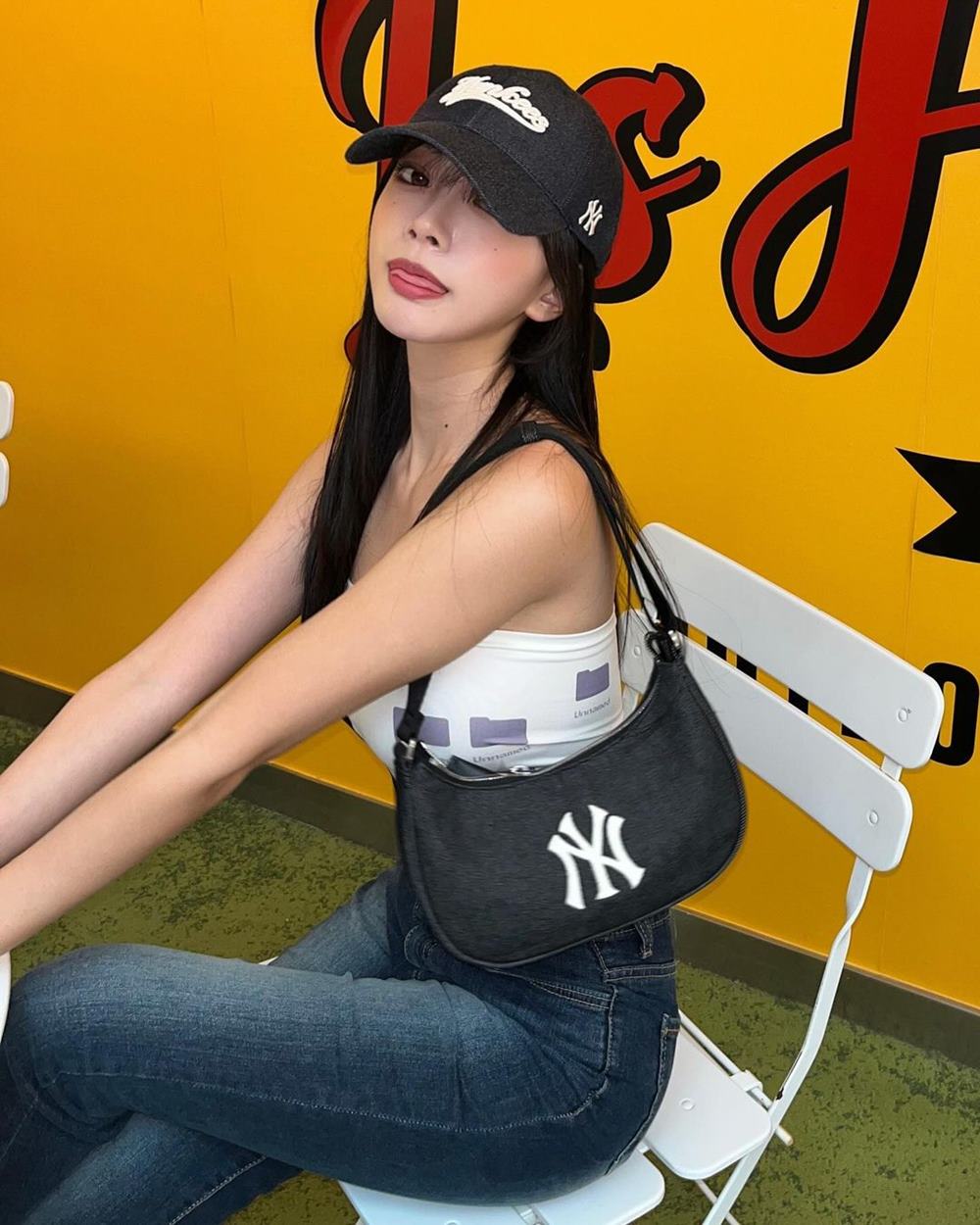 Nón MLB Denim Adjustable Soft Top Baseball Cap New York Yankees 3ACPQM04N-50NYD 10