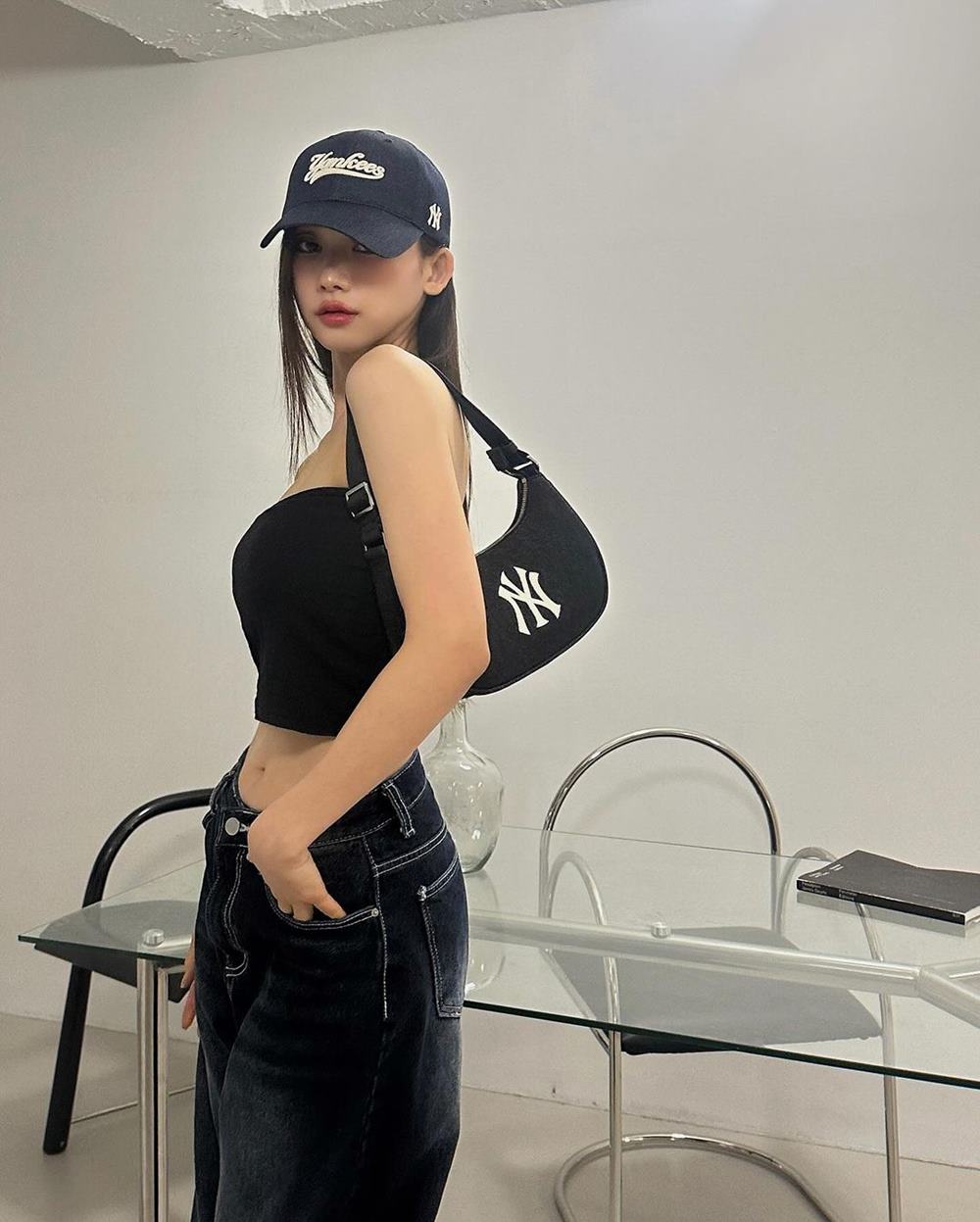 Nón MLB Denim Adjustable Soft Top Baseball Cap New York Yankees 3ACPQM04N-50NYD 18