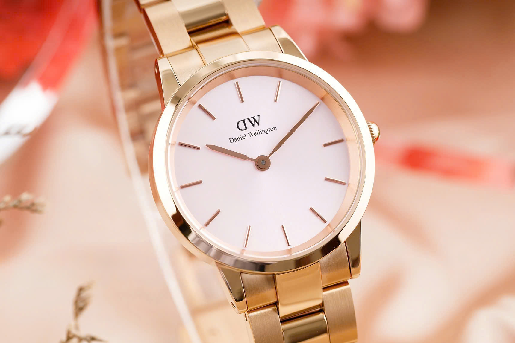 Đồng hồ nữ Daniel Wellington Iconic Link Melrose Light Pink Dial Watch DW00100369 5
