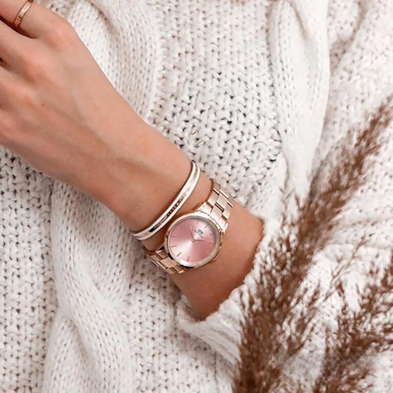 Đồng hồ nữ Daniel Wellington Iconic Link Melrose Light Pink Dial Watch DW00100369 4
